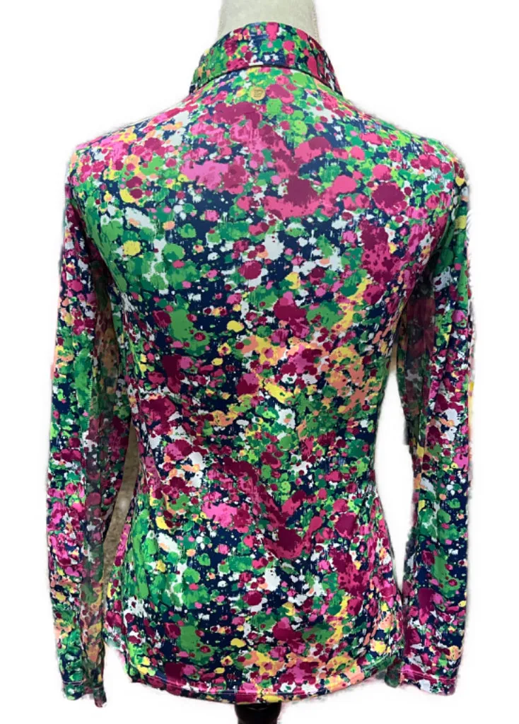 EP NY Long Sleeve Polo Shirt - Garden Floral Print Size XS MSP$95