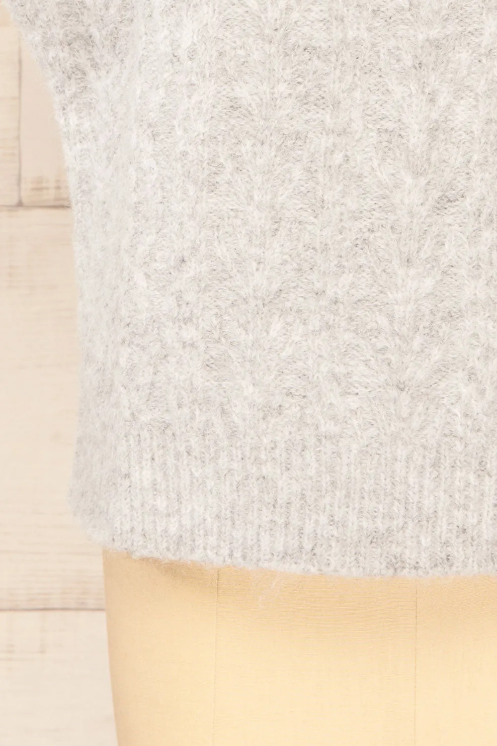 Epirus Grey | Sleeveless Twisted Knit Vest