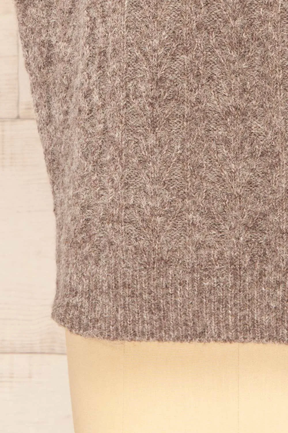 Epirus Taupe | Sleeveless Twisted Knit Vest