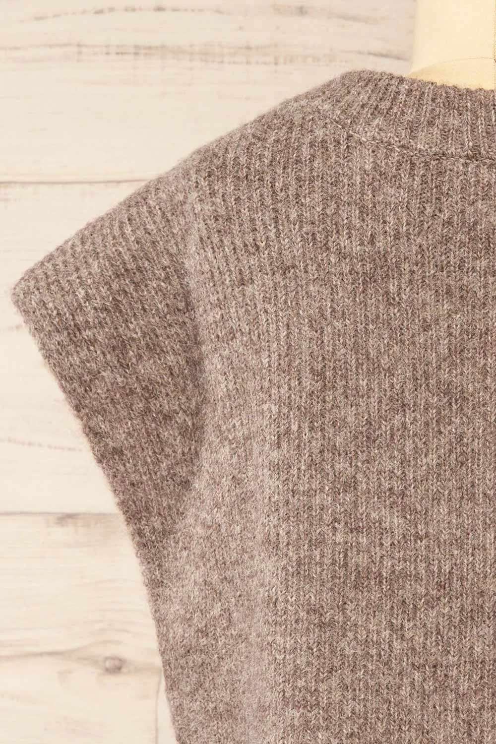 Epirus Taupe | Sleeveless Twisted Knit Vest