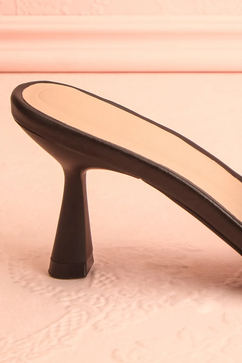 Euthenia Black | Heeled Sandals w/ Rhinestone Straps