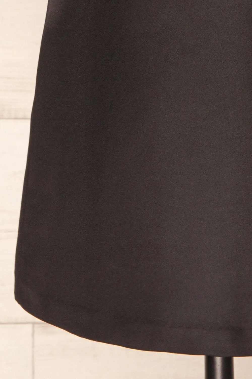 Evesham | Short Black Dress w/ Ribbon Belt