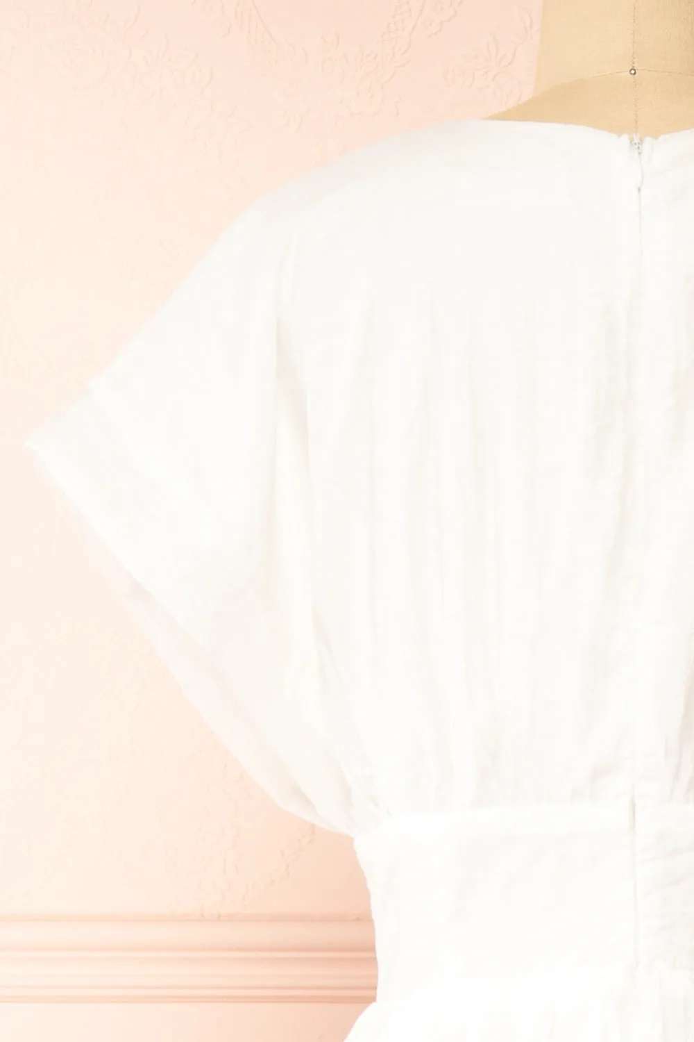 Evitae | White Midi Dress w/ Short Sleeves