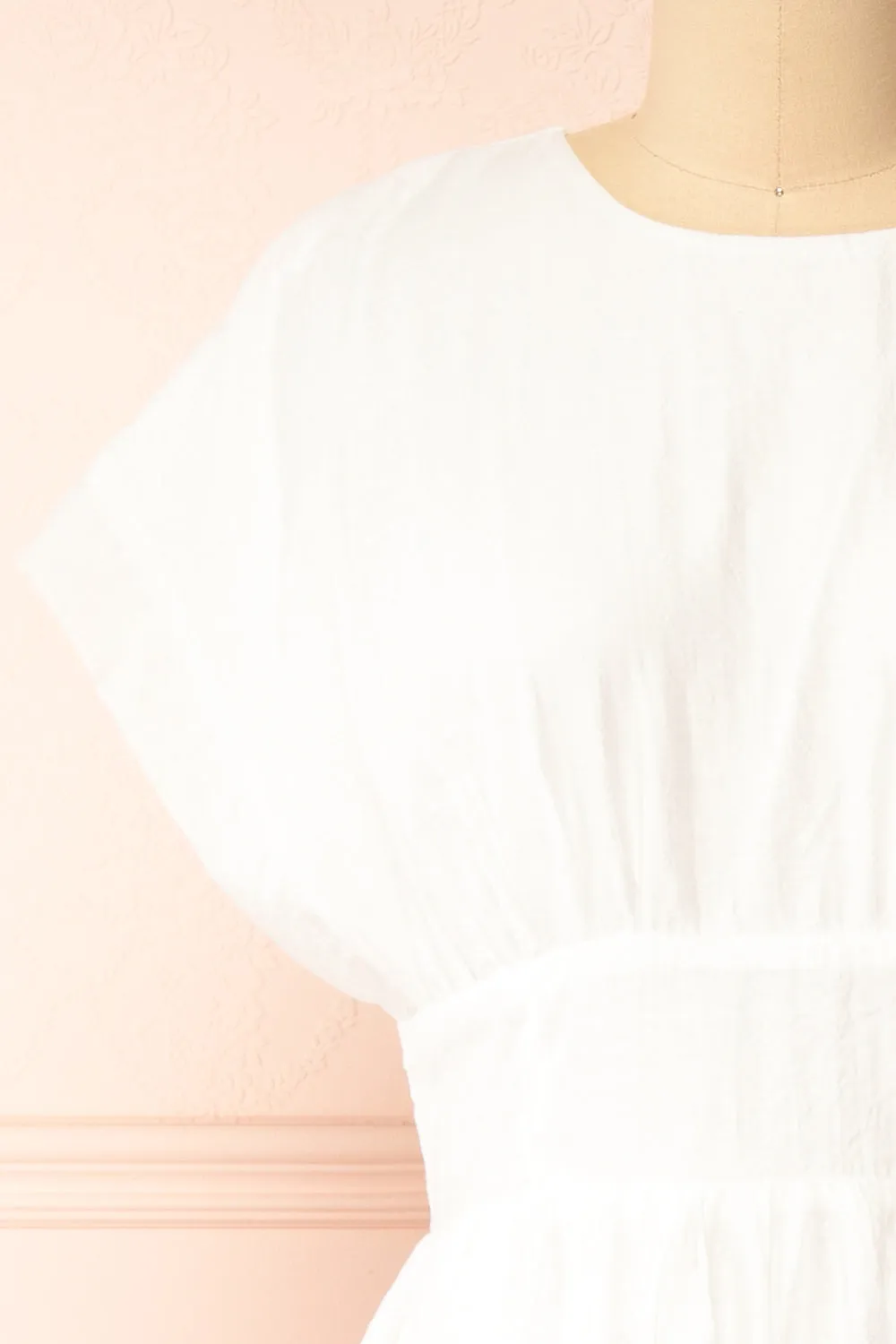 Evitae | White Midi Dress w/ Short Sleeves