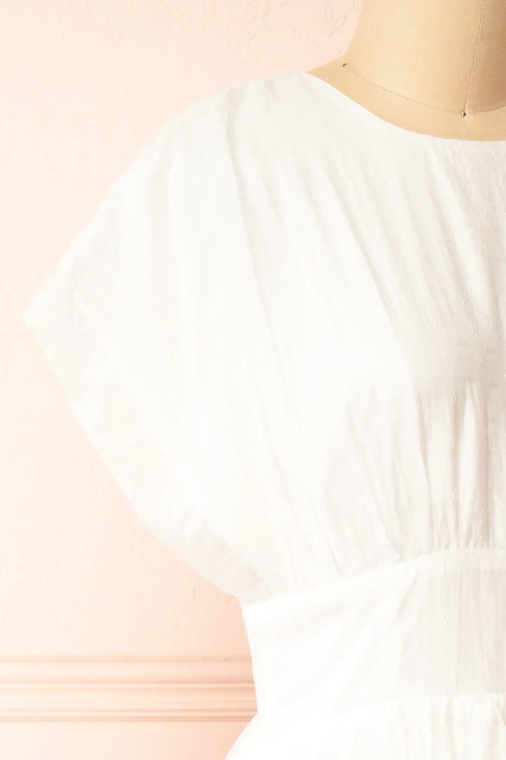 Evitae | White Midi Dress w/ Short Sleeves