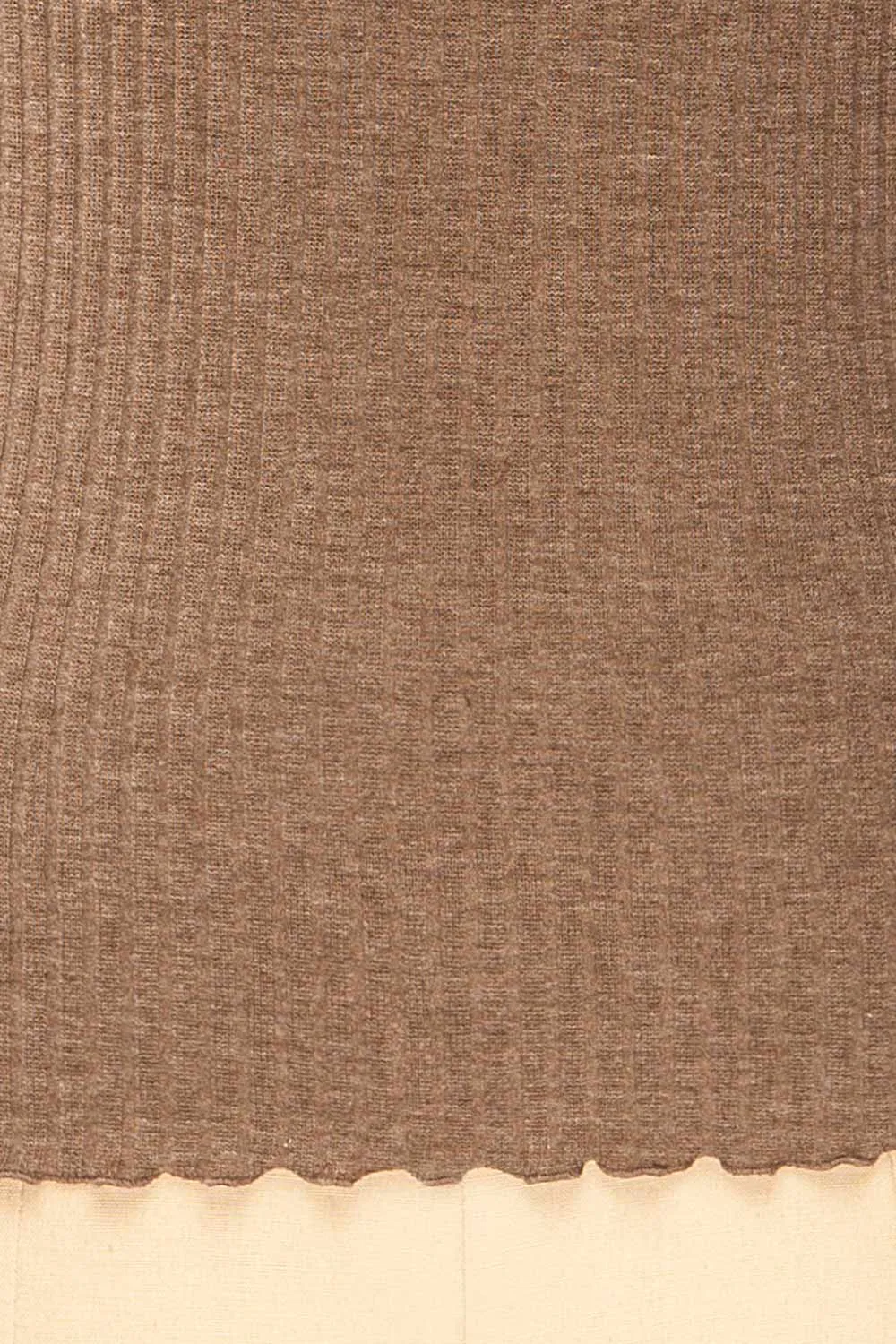 Faaset Taupe | Ribbed Top w/ Stand Collar