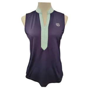 Fairway & Greene Navy Sleeveless Golf Polo w/ Seersucker Trim & Logo Size S  MSp$125