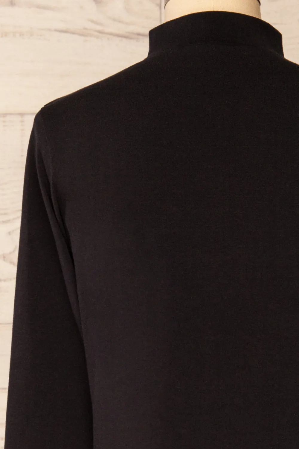 Falejde Black | Long Sleeve Mock Neck Top