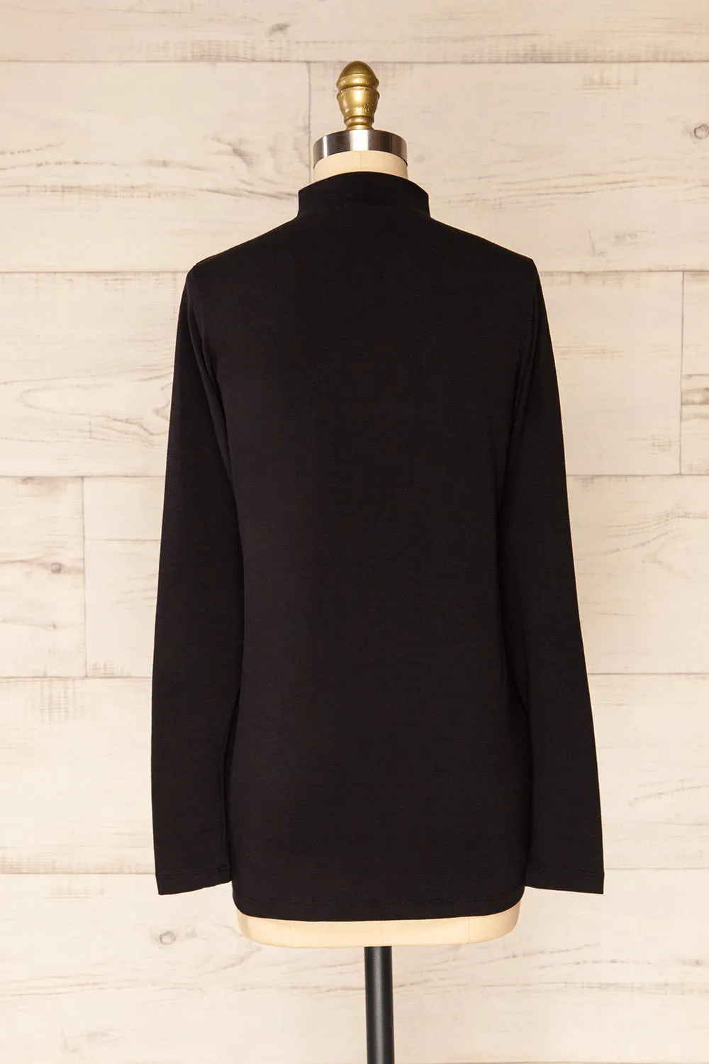 Falejde Black | Long Sleeve Mock Neck Top