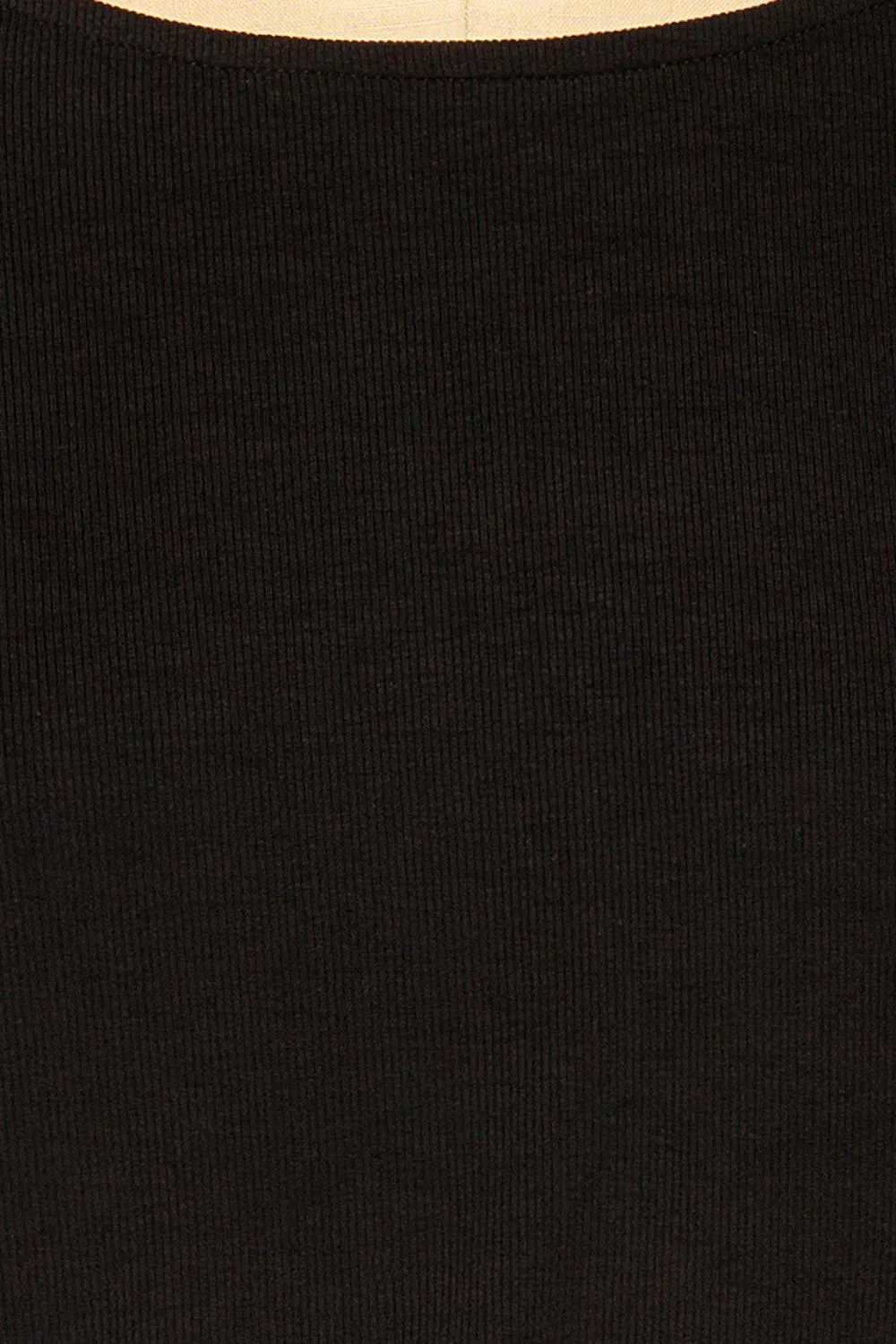 Farnham Black | Ribbed Crop Top w/ Long Sleeves