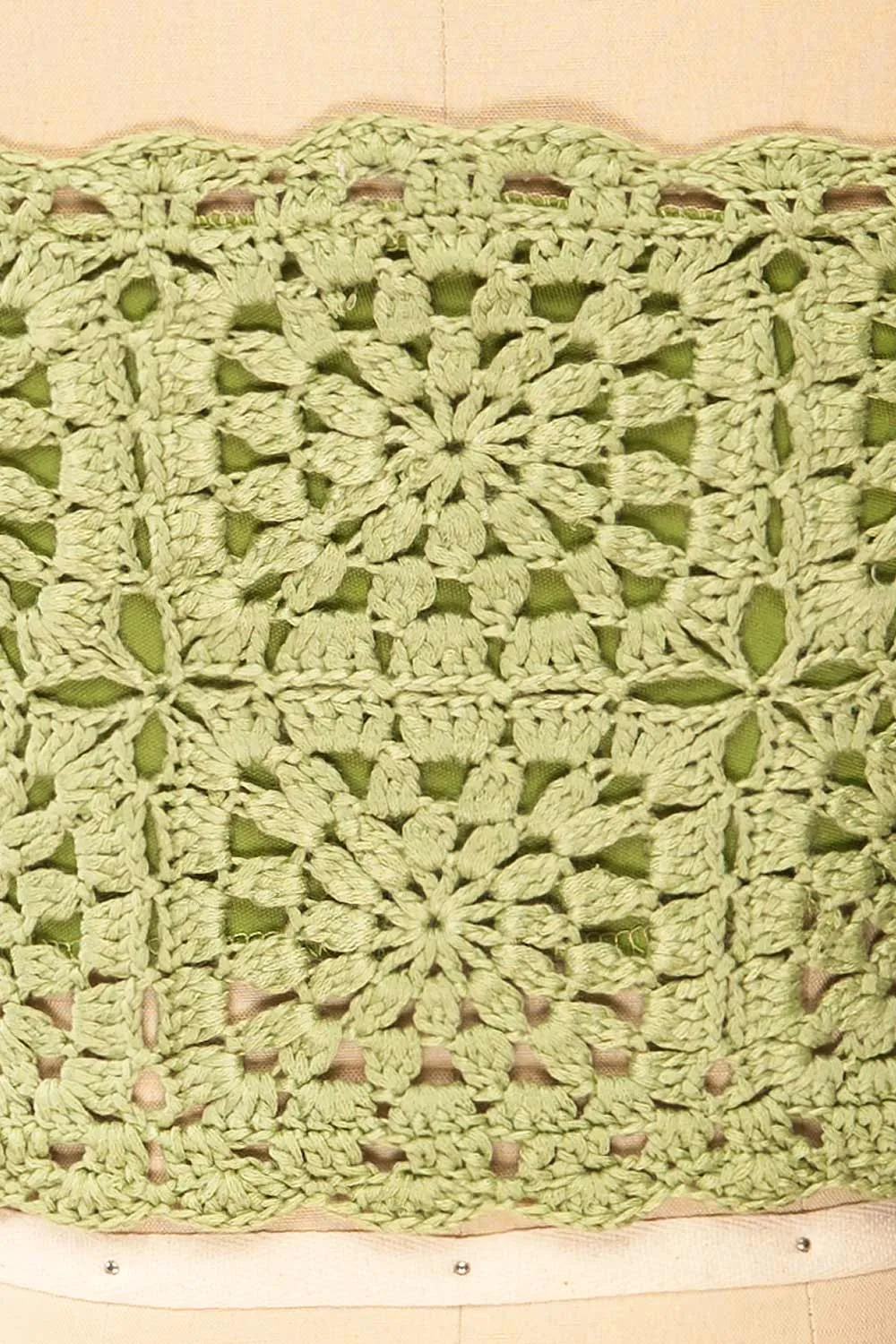 Faroe Sage | Crochet Crop Top w/ Bow Straps