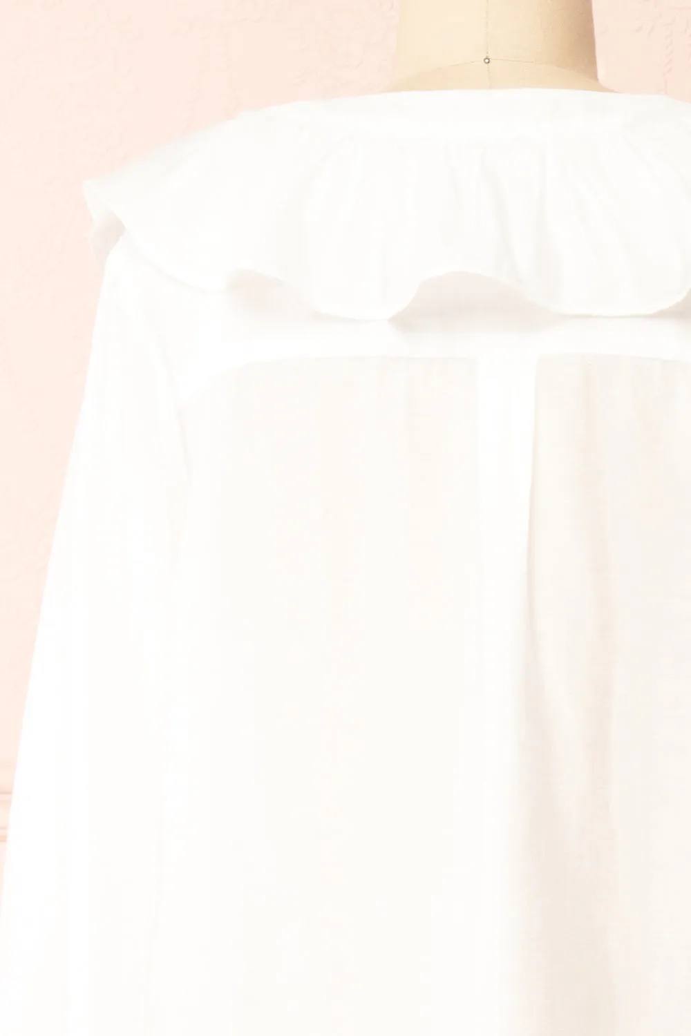 Felicie White | Long Sleeve Blouse w/ Ruffle Collar