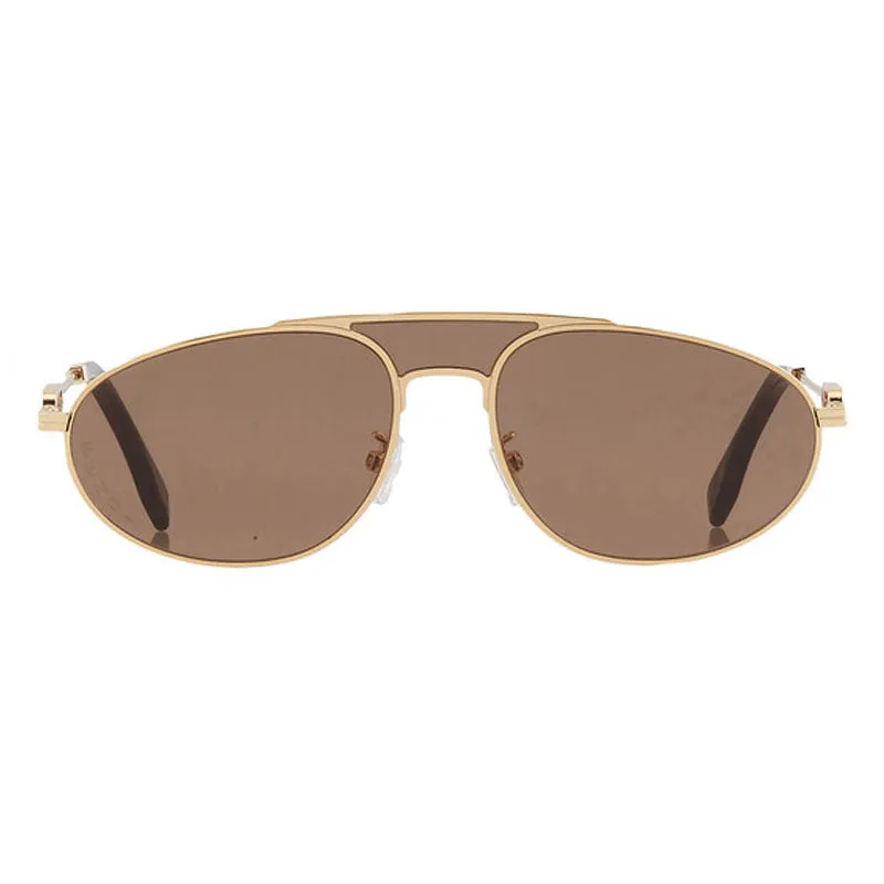 Fendi Aviator Full Rim, With A Endura Gold Frame And Brown Lens.