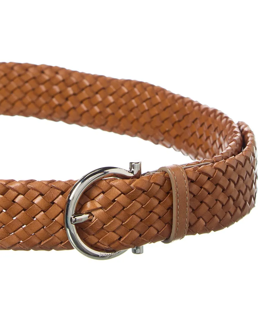 Ferragamo Gancini Woven Leather Belt