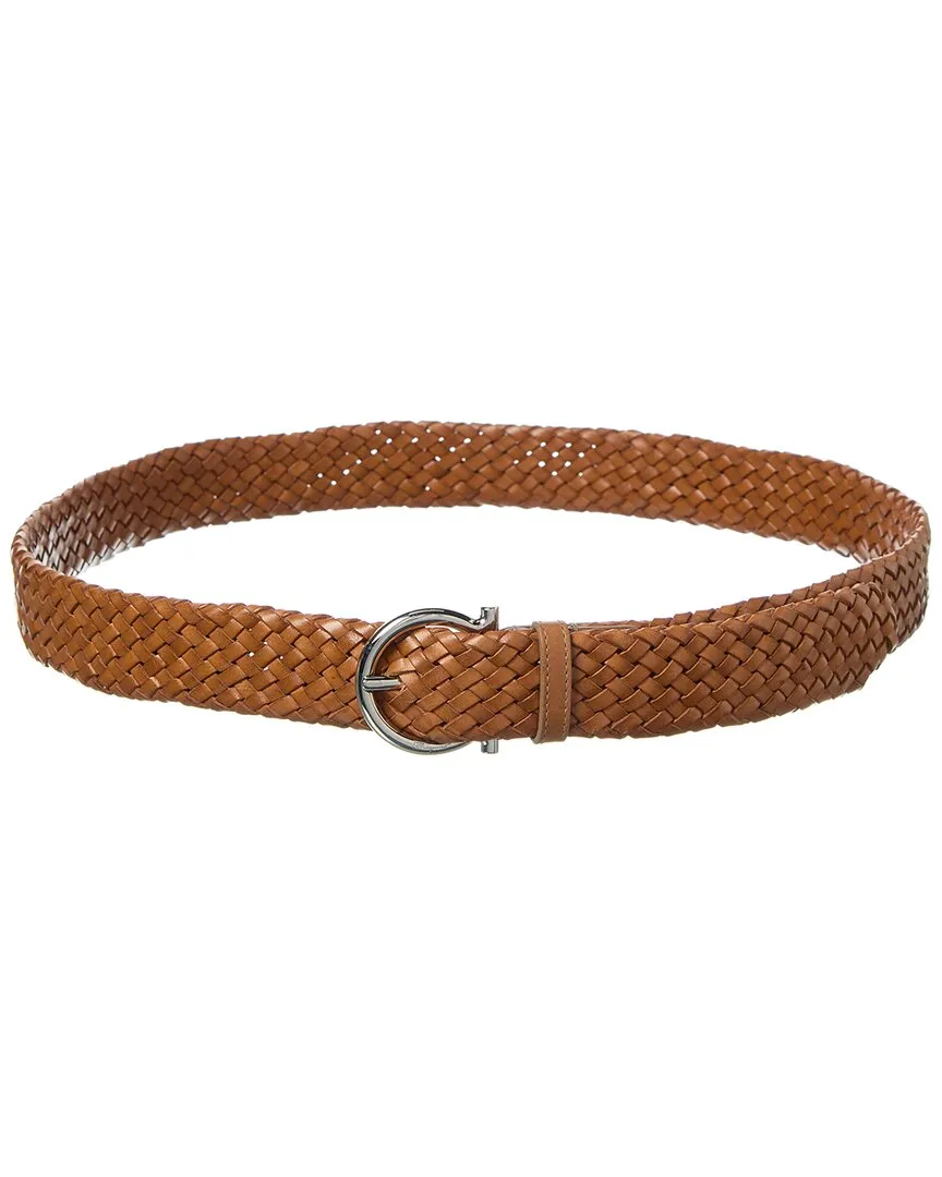 Ferragamo Gancini Woven Leather Belt