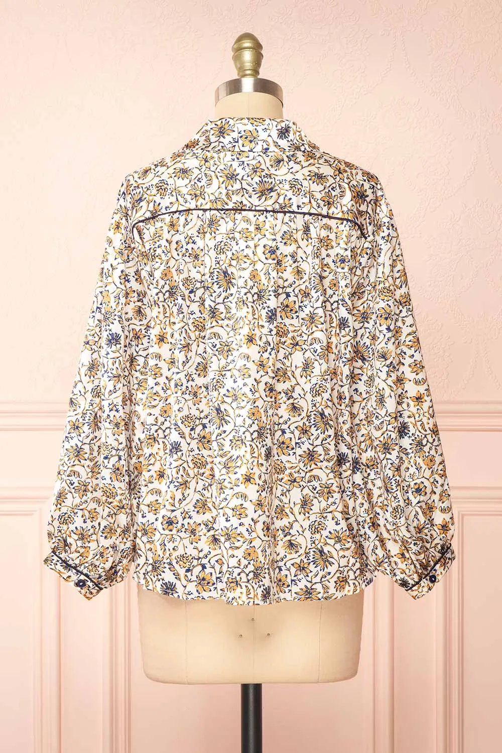Firola | Floral Satin Button-Up Shirt