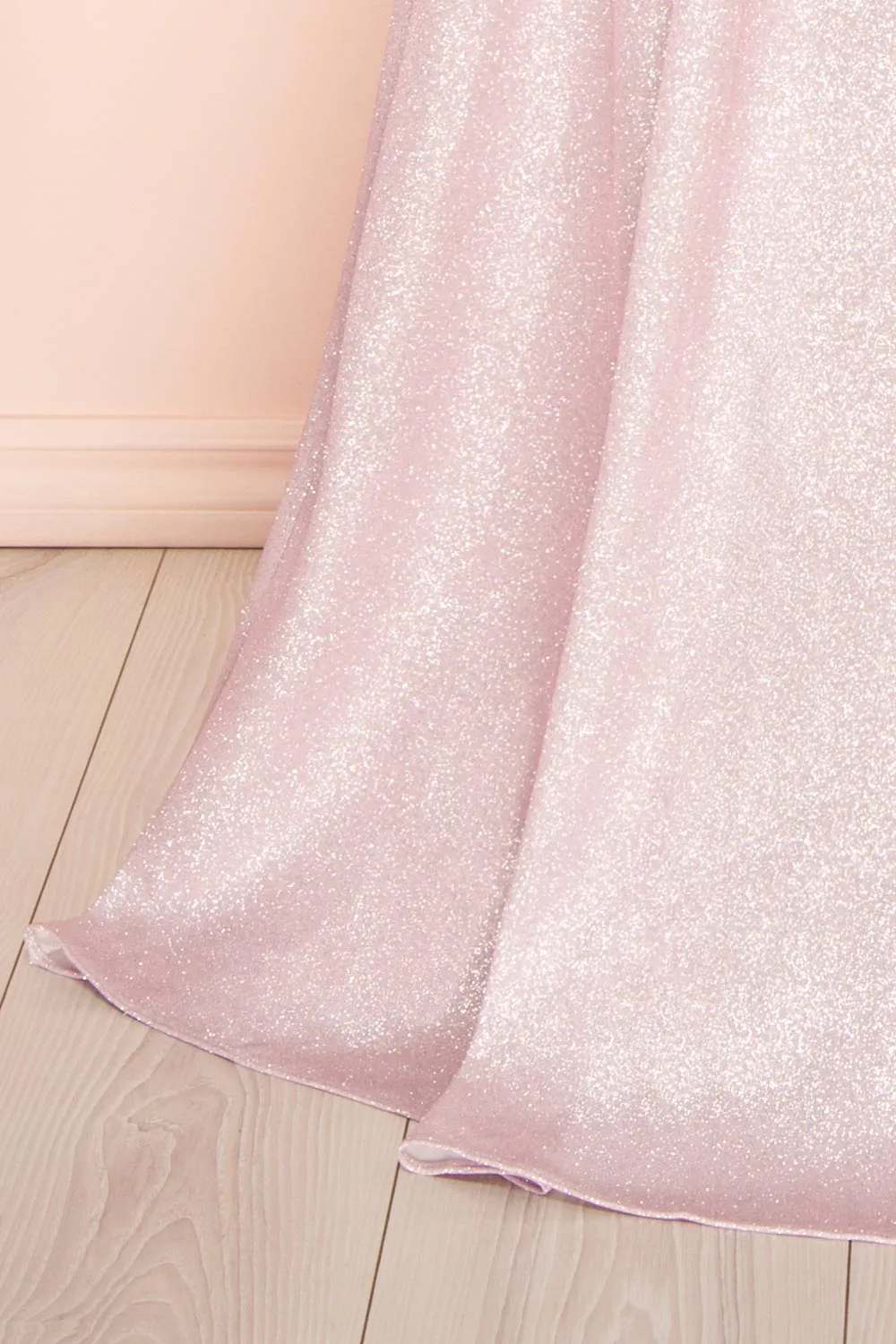 Fitzi Pink | Sparkly Strapless Maxi Dress w/ Slit