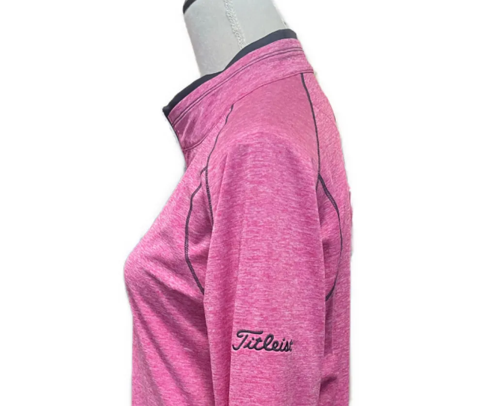 Footjoy Women's Hot Pink Heather Half Zip Golf Pullover Size M MSP$95