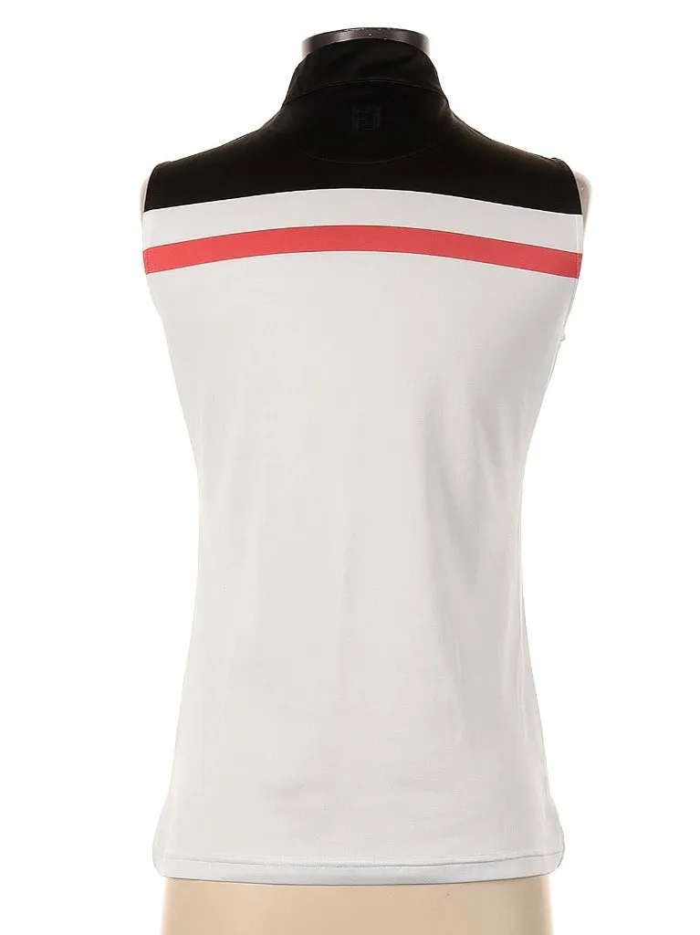 Footjoy Women's White Sleeveless Zip Mock Color Block Golf Polo Size S MSP$