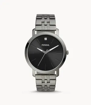 Fossil Men's Lux Luther Three-Hand, Smoke-Tone Stainless Steel Watch