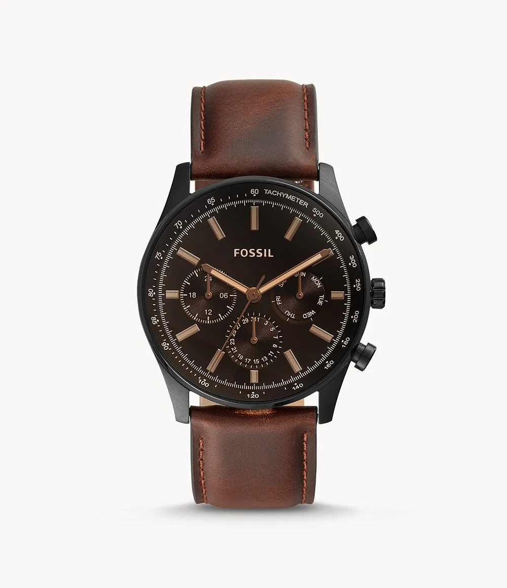 Fossil Men's Sullivan Multifunction, Black-Tone Stainless Steel Watch