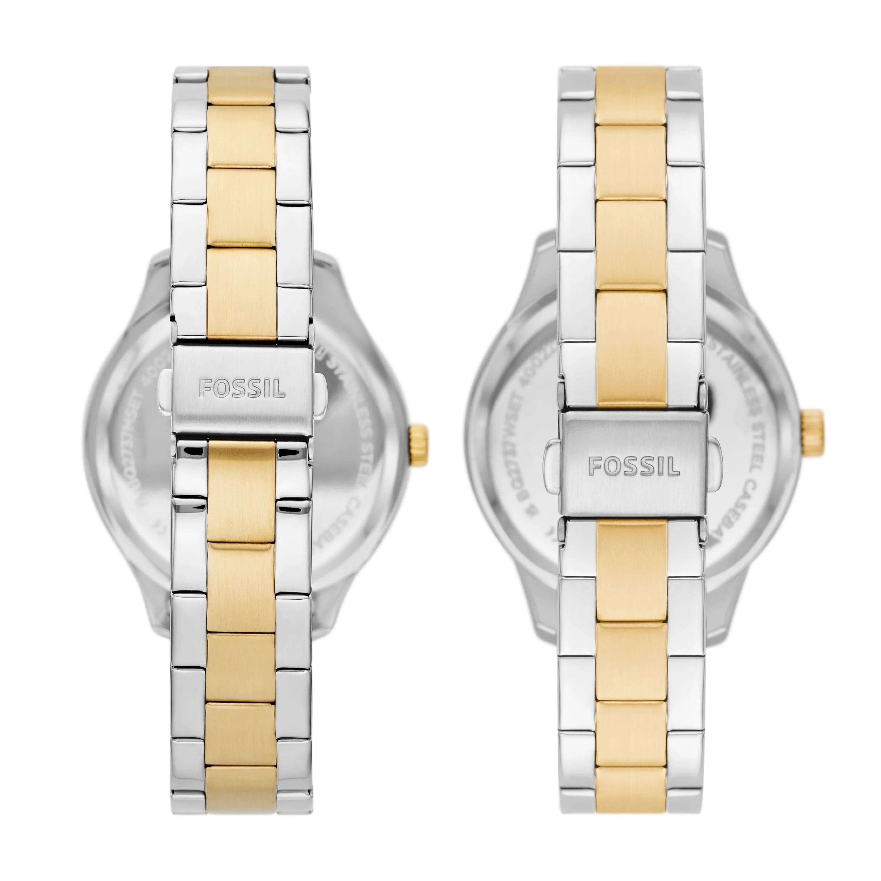 Fossil Unisex His and Hers Multifunction, Silver-Tone Alloy Watch Set
