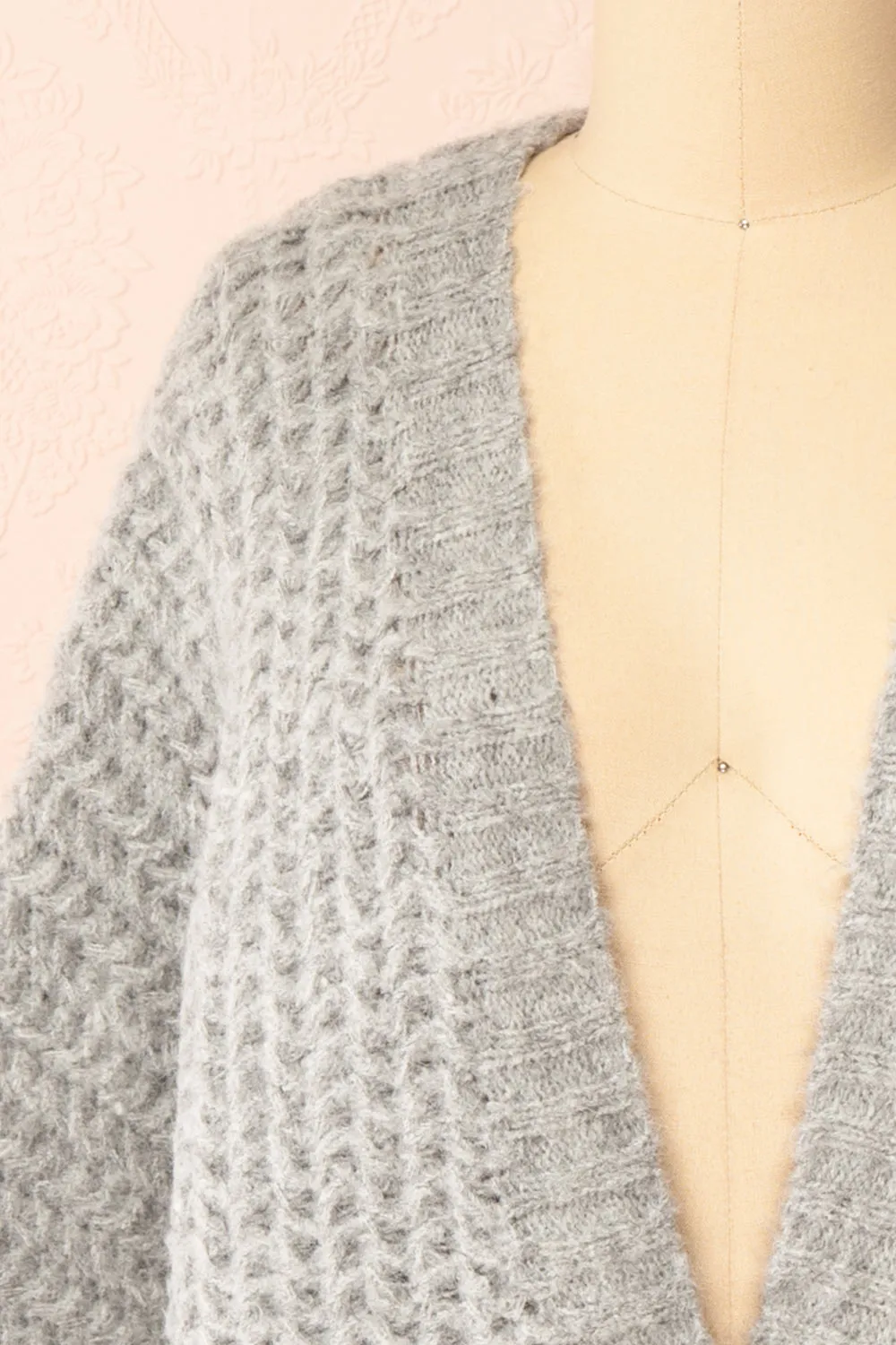 Francoise Grey | Knit Open-Front Cardigan