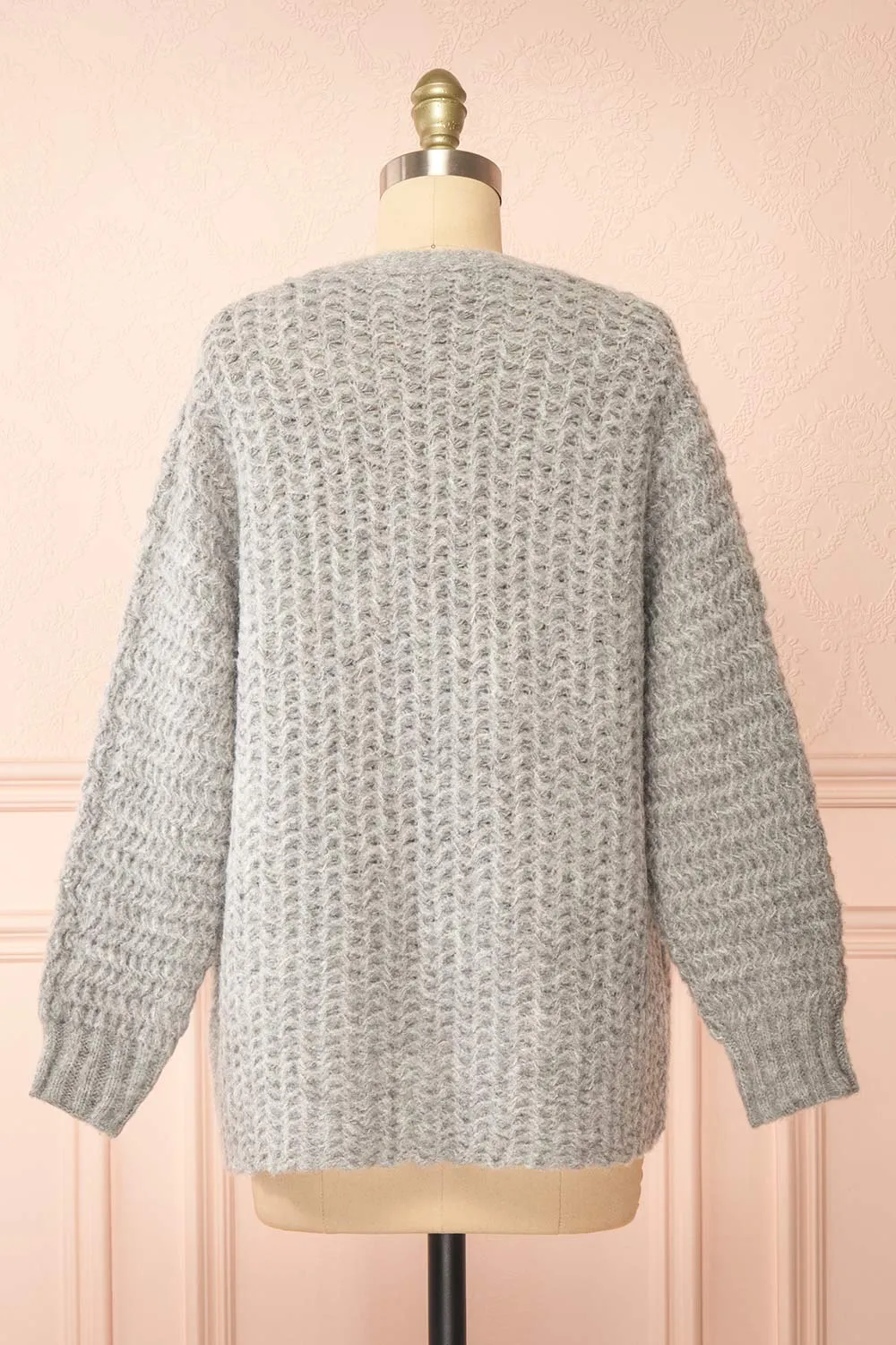 Francoise Grey | Knit Open-Front Cardigan