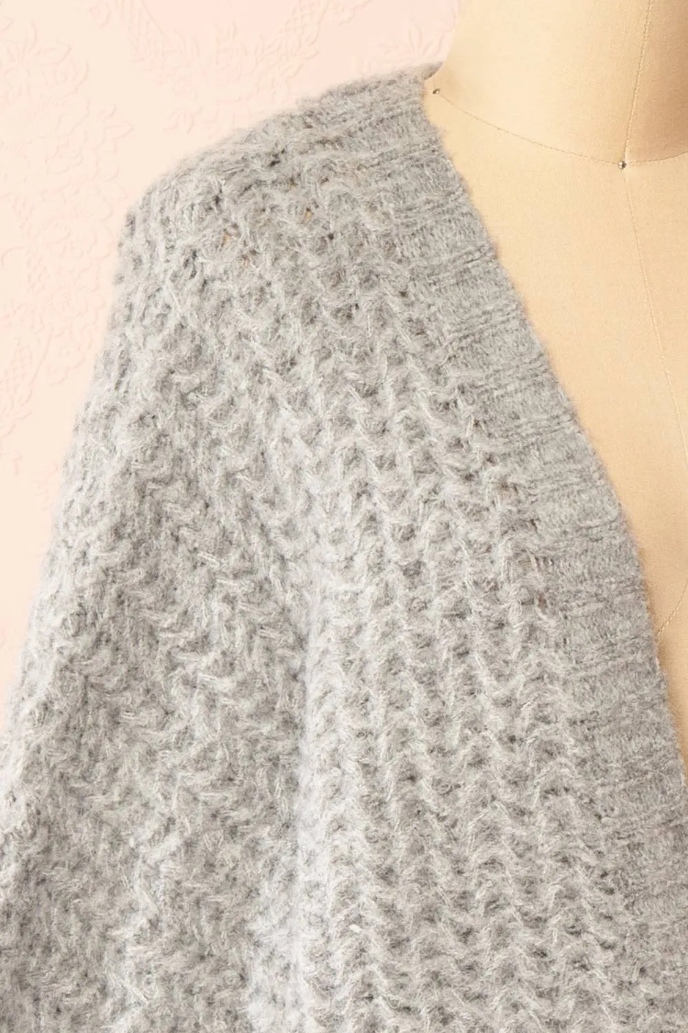 Francoise Grey | Knit Open-Front Cardigan