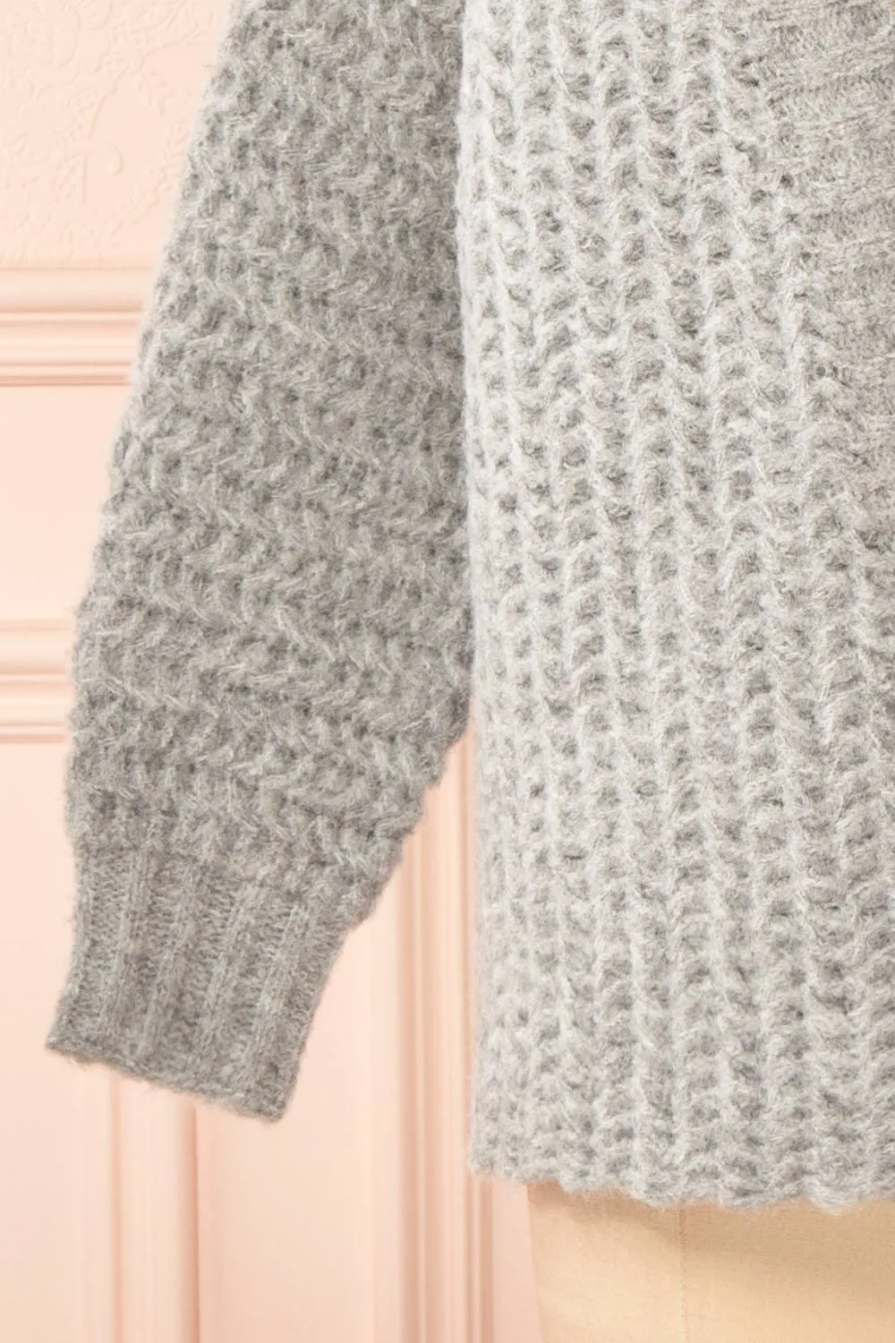 Francoise Grey | Knit Open-Front Cardigan