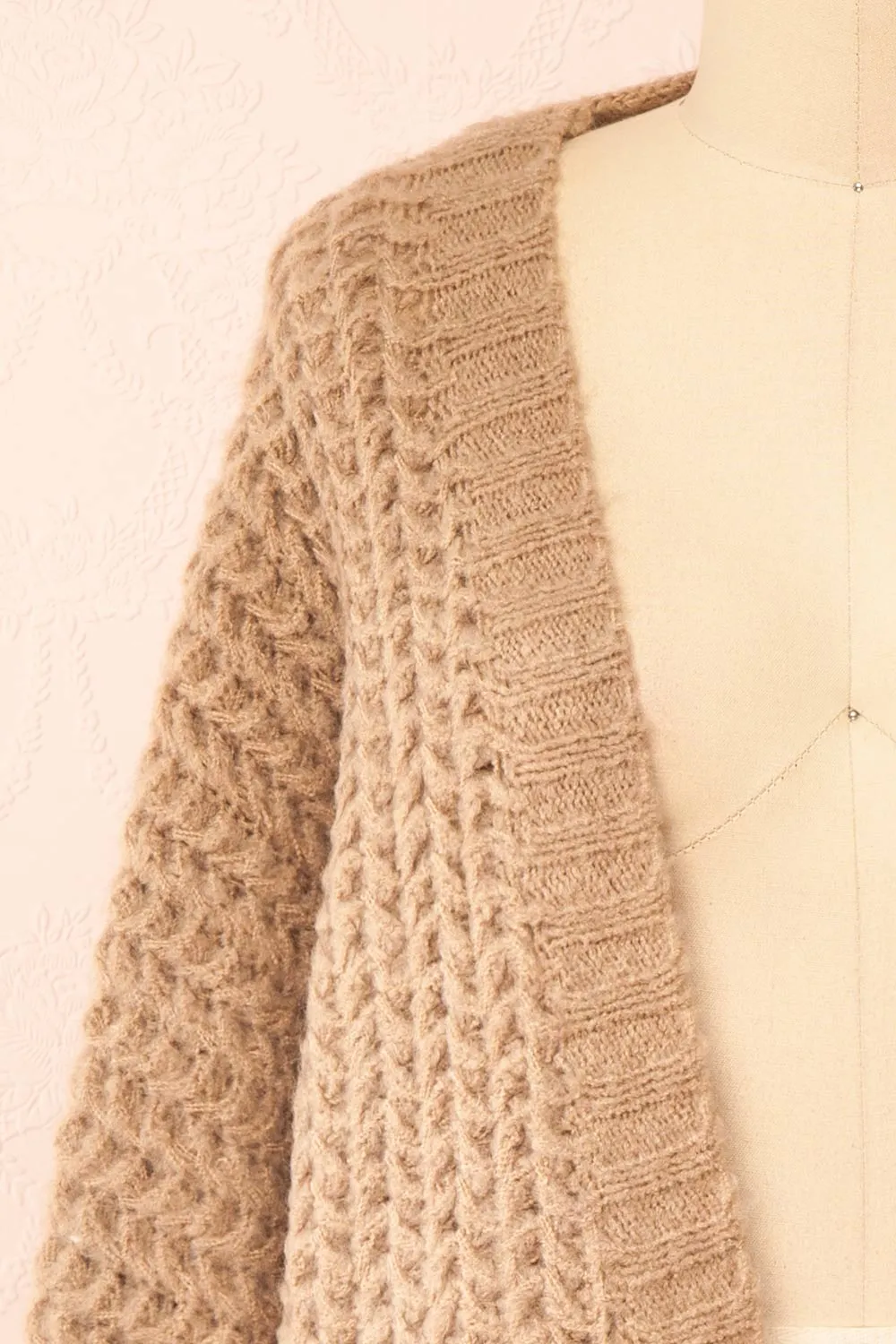 Francoise Taupe | Knit Open-Front Cardigan
