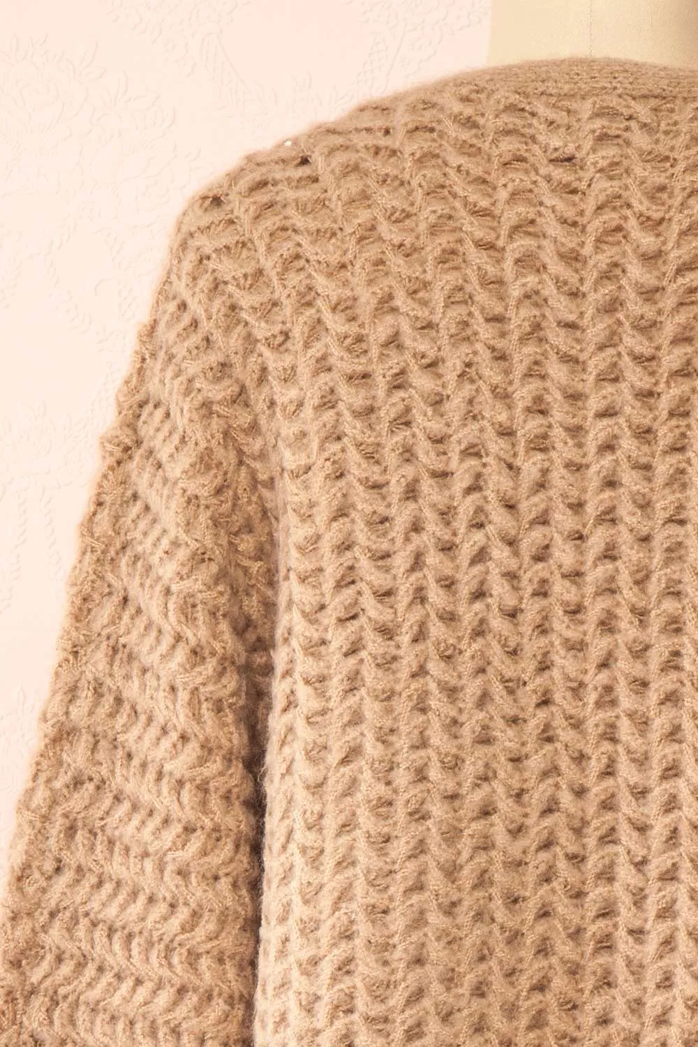 Francoise Taupe | Knit Open-Front Cardigan