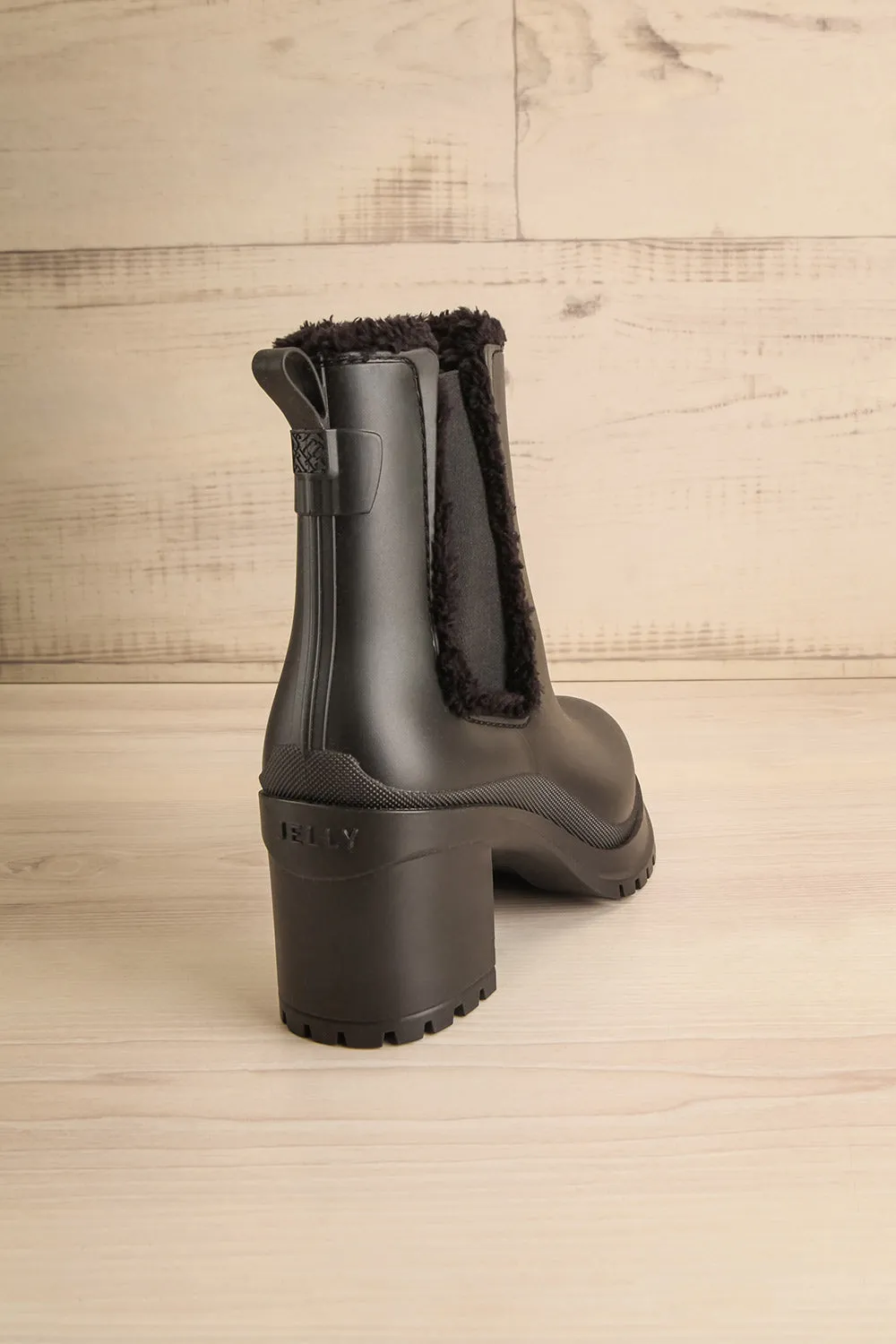 Franie | Black Faux-Fur Lined Heeled Boots