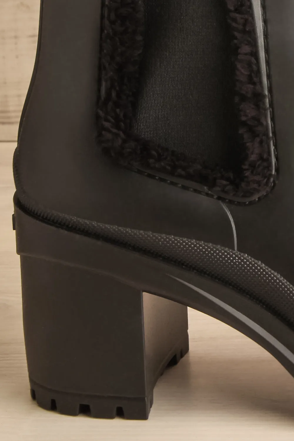 Franie | Black Faux-Fur Lined Heeled Boots