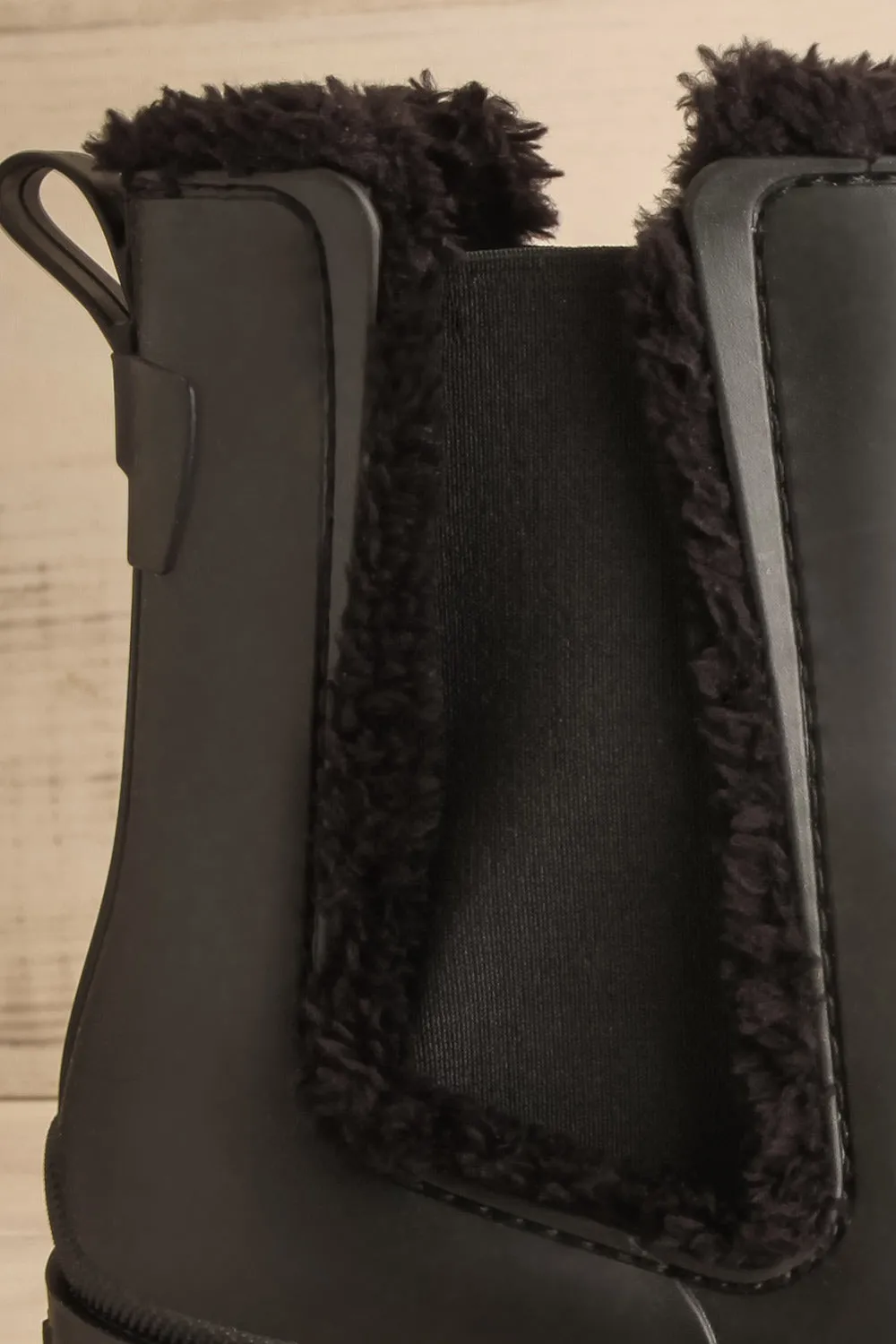 Franie | Black Faux-Fur Lined Heeled Boots