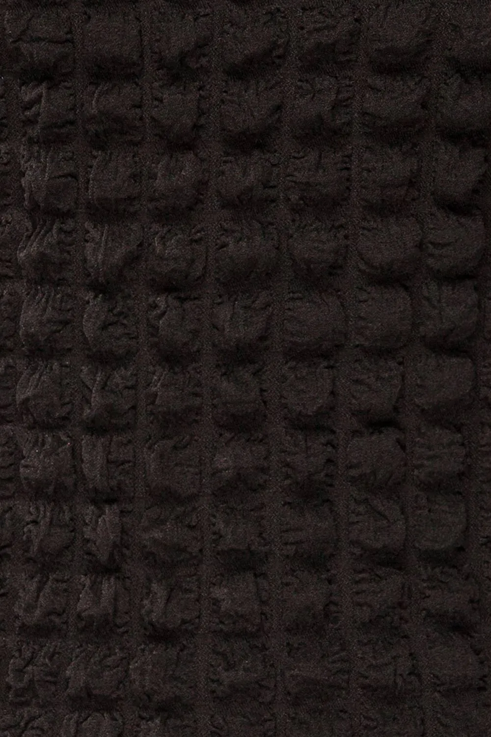Freada Black | Popcorn Textured Boat-Neck Top