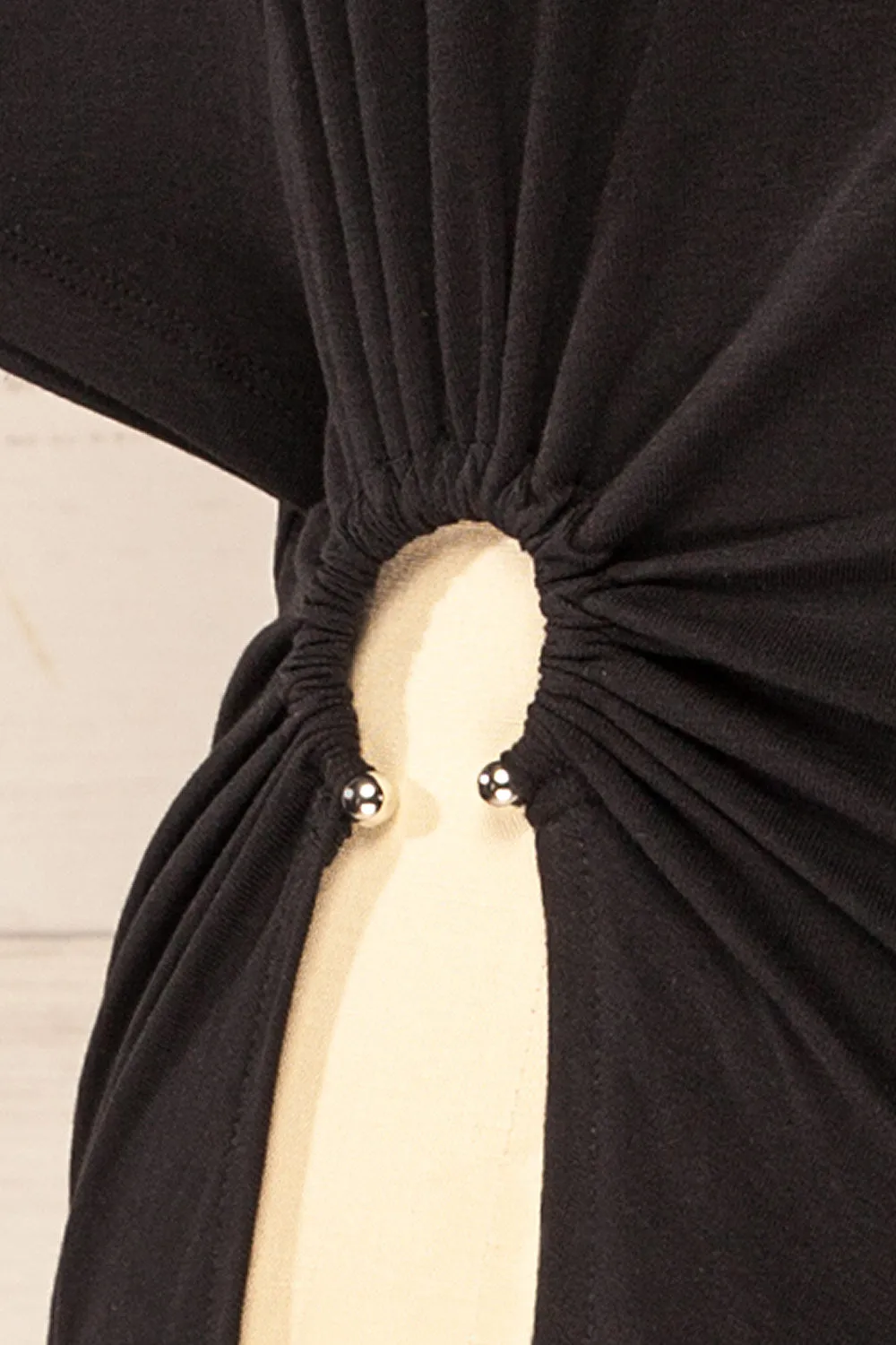 Fushun Black | Pierced T-Shirt w/ Slit