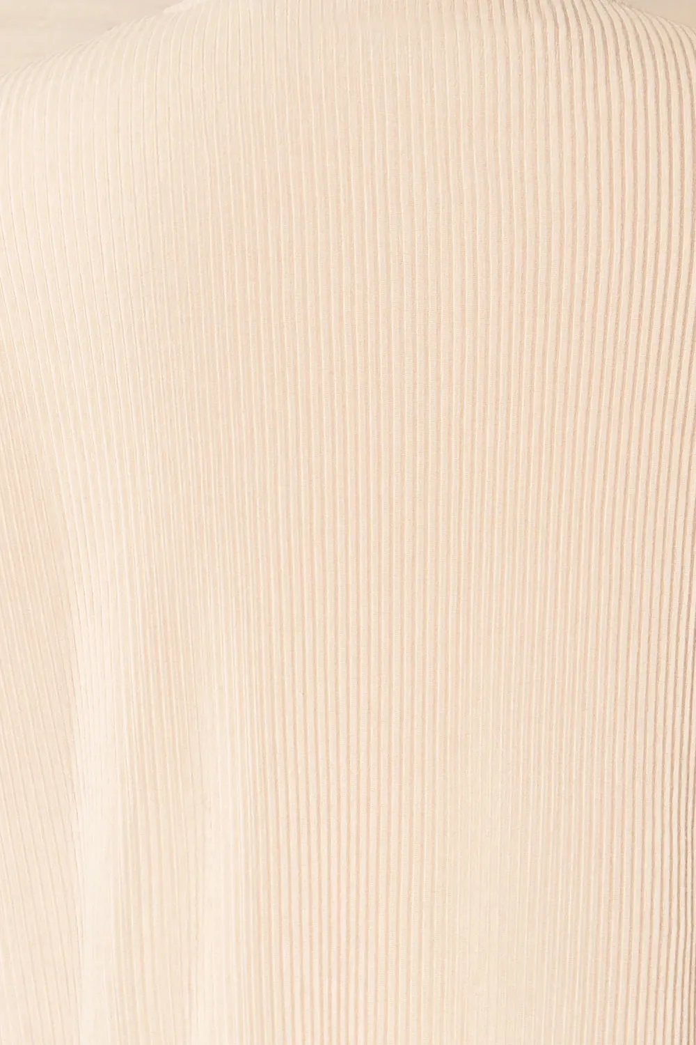 Geia Beige | Ribbed Top w/ Zipper Detail