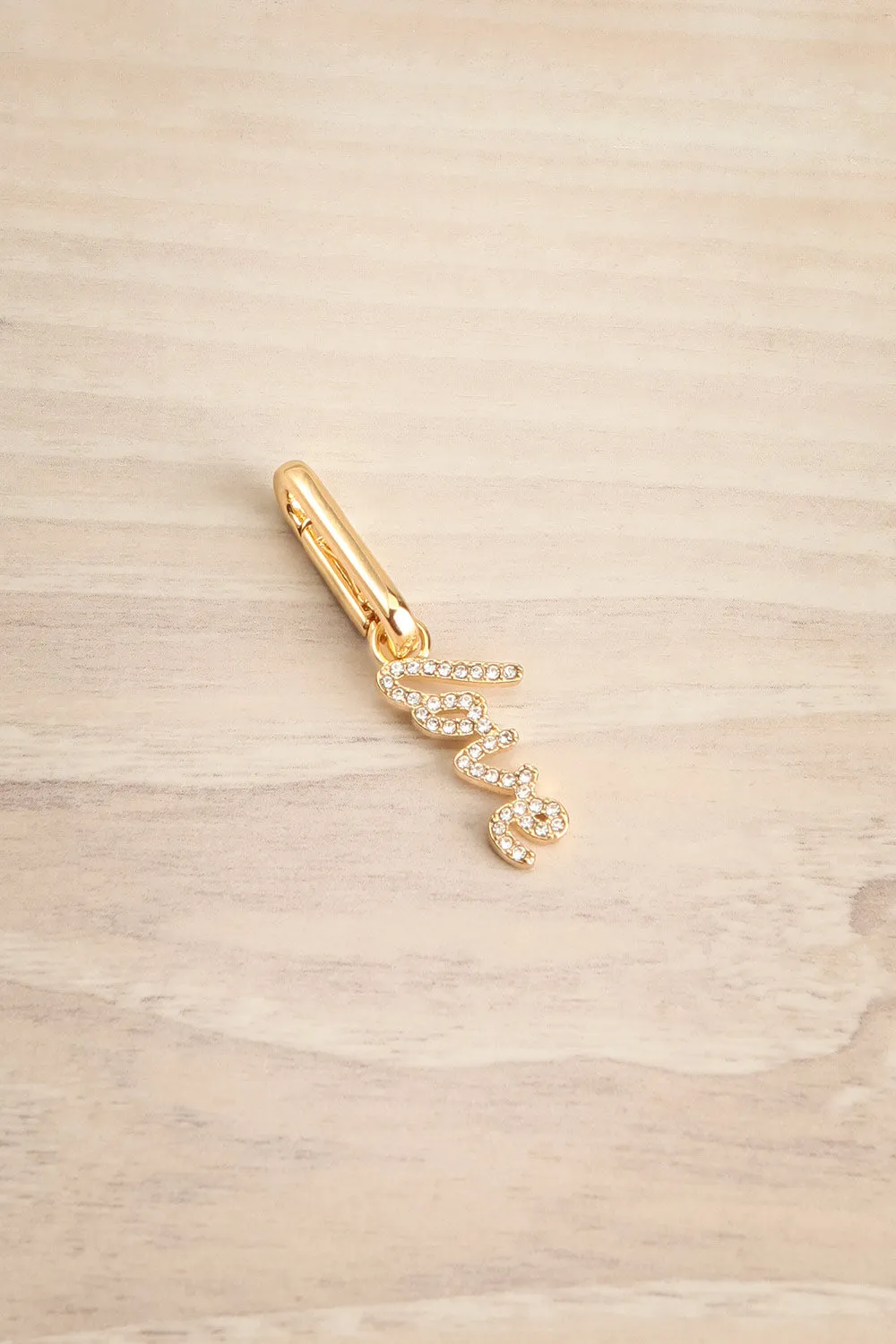 Gelanor Gold | Gold-Plated "Love" Charm w/ Crystals