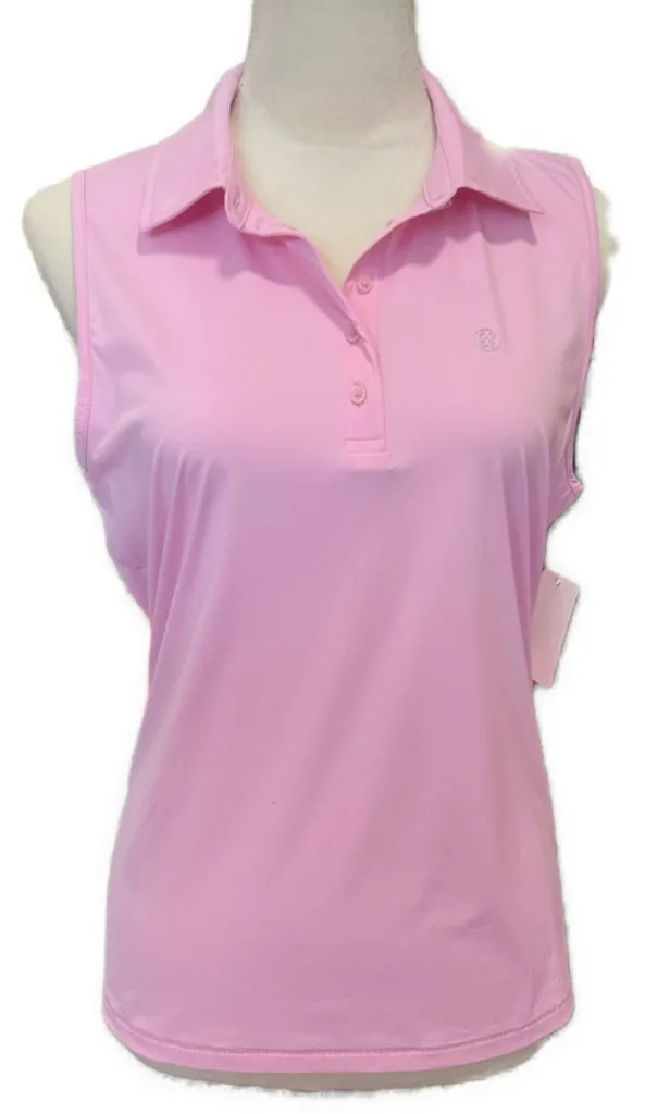 G/Fore Women's Pink Silky Tech Nylon Polo Size L MSP$110