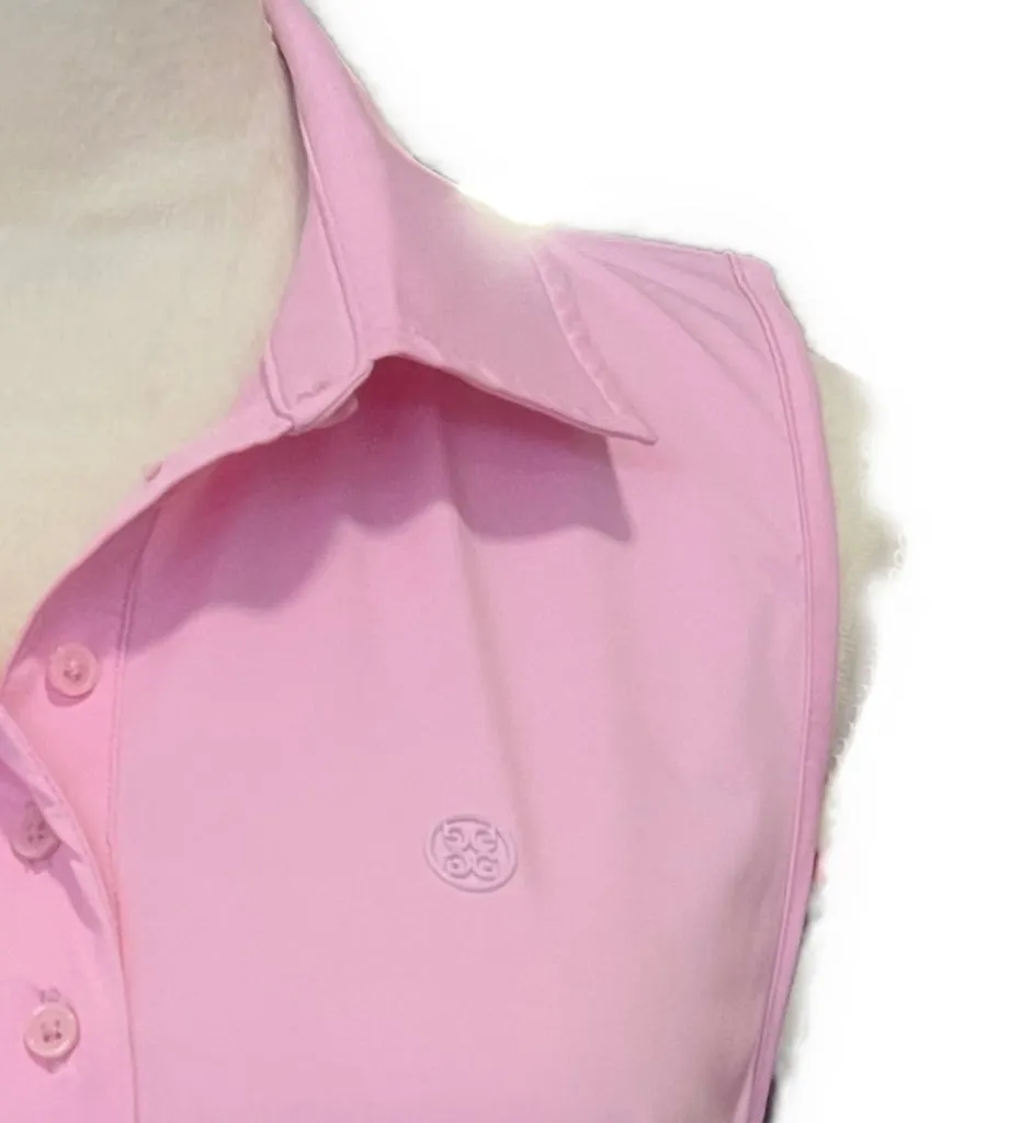 G/Fore Women's Pink Silky Tech Nylon Polo Size L MSP$110