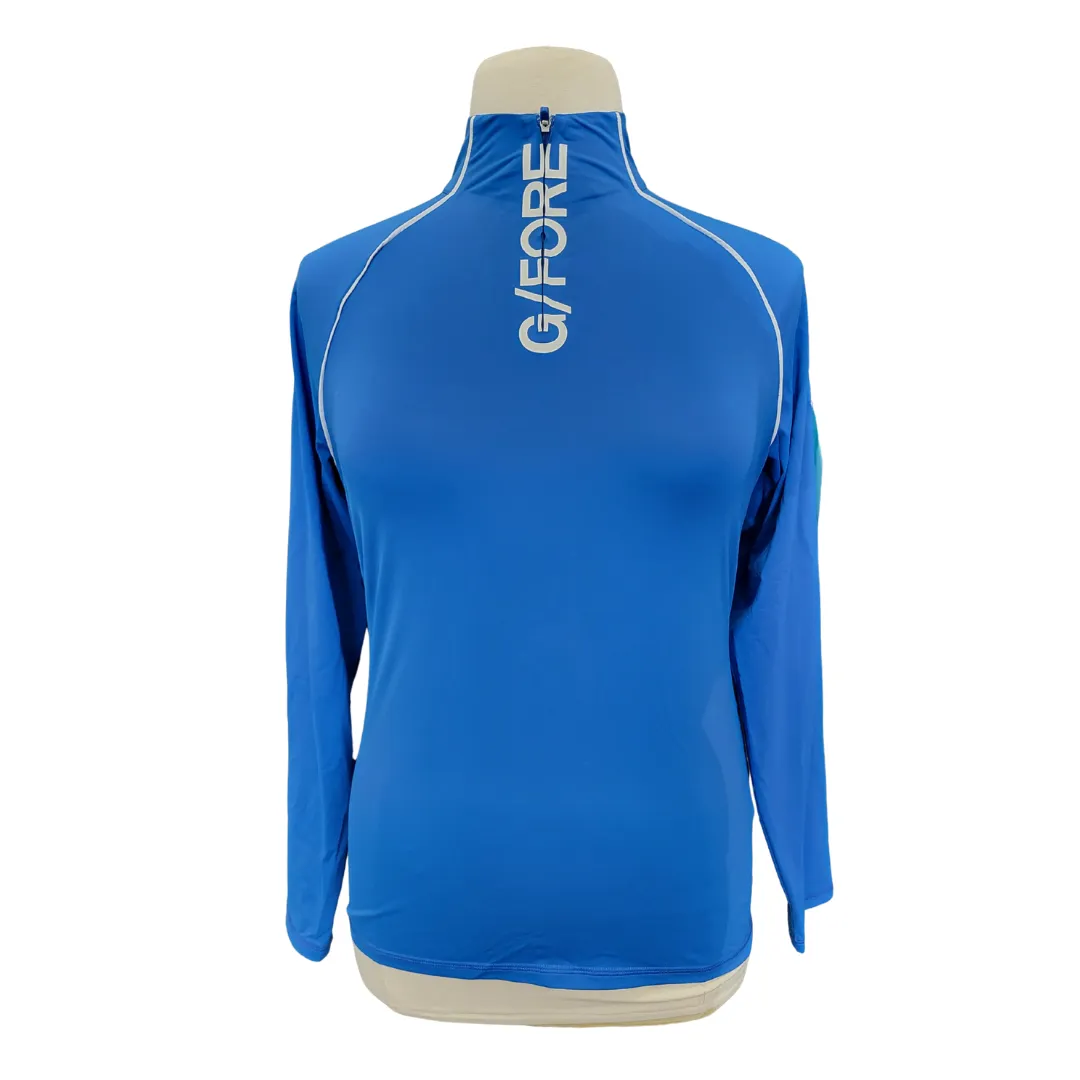 G/Fore Women's Royal Blue Zip Golf Pullover w/ Logo Size XL MSP$130