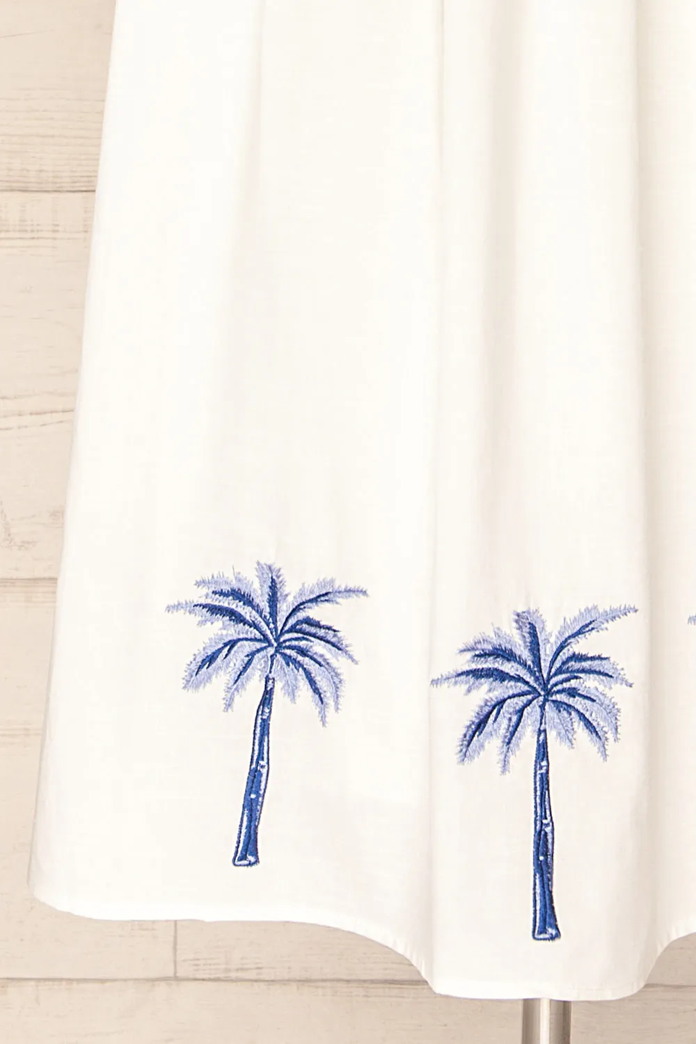 Ghunsa | White Dress w/ Palm Embroideries