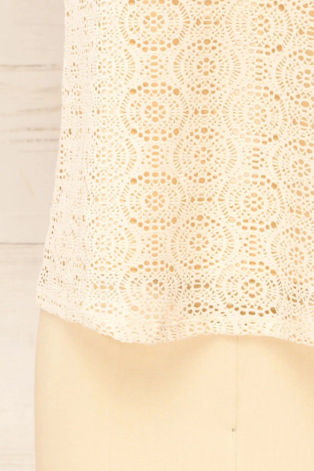 Glendora | Beige Crochet Tank Top