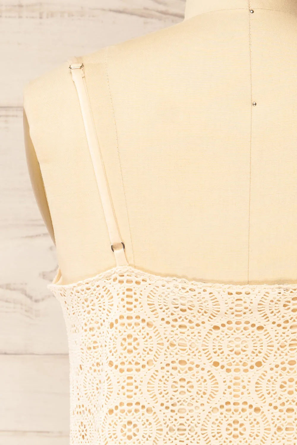 Glendora | Beige Crochet Tank Top