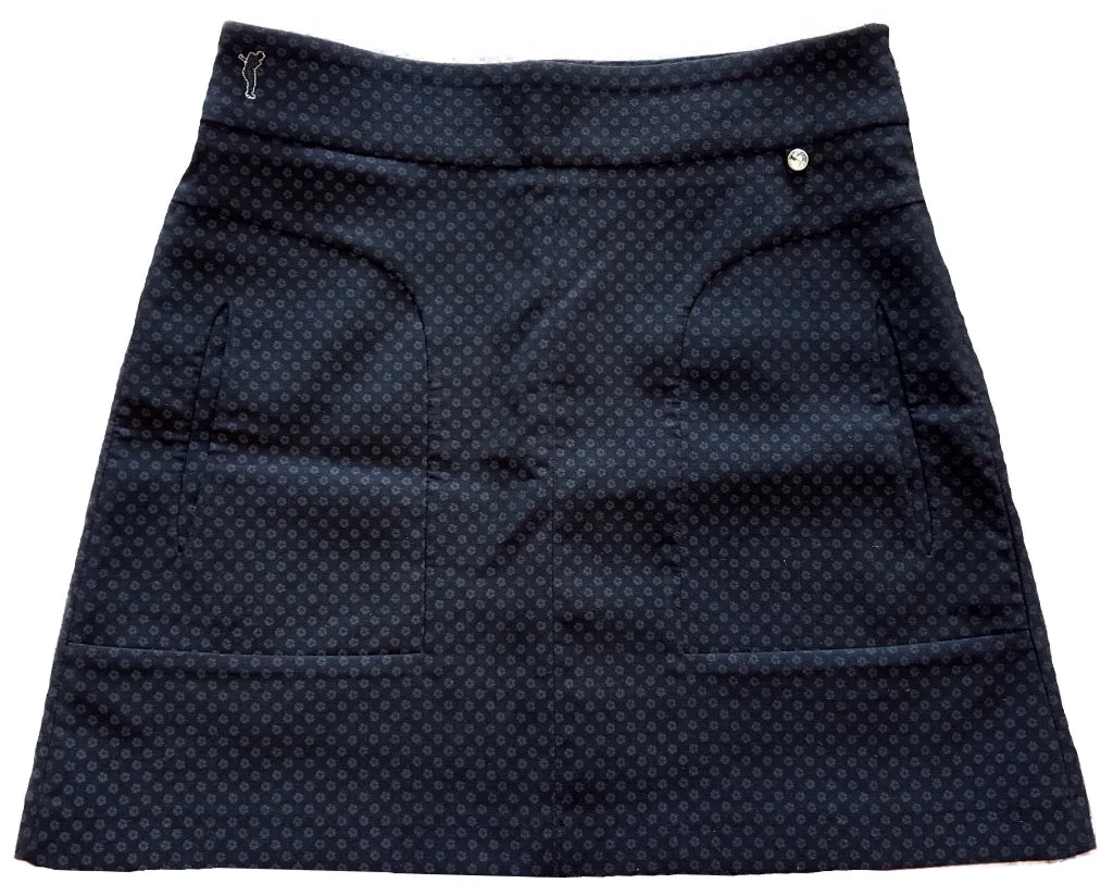 Golfino Black & Gray Mini Floral Patterned Women's Side Zip Golf Skort Size 6 MSP$128