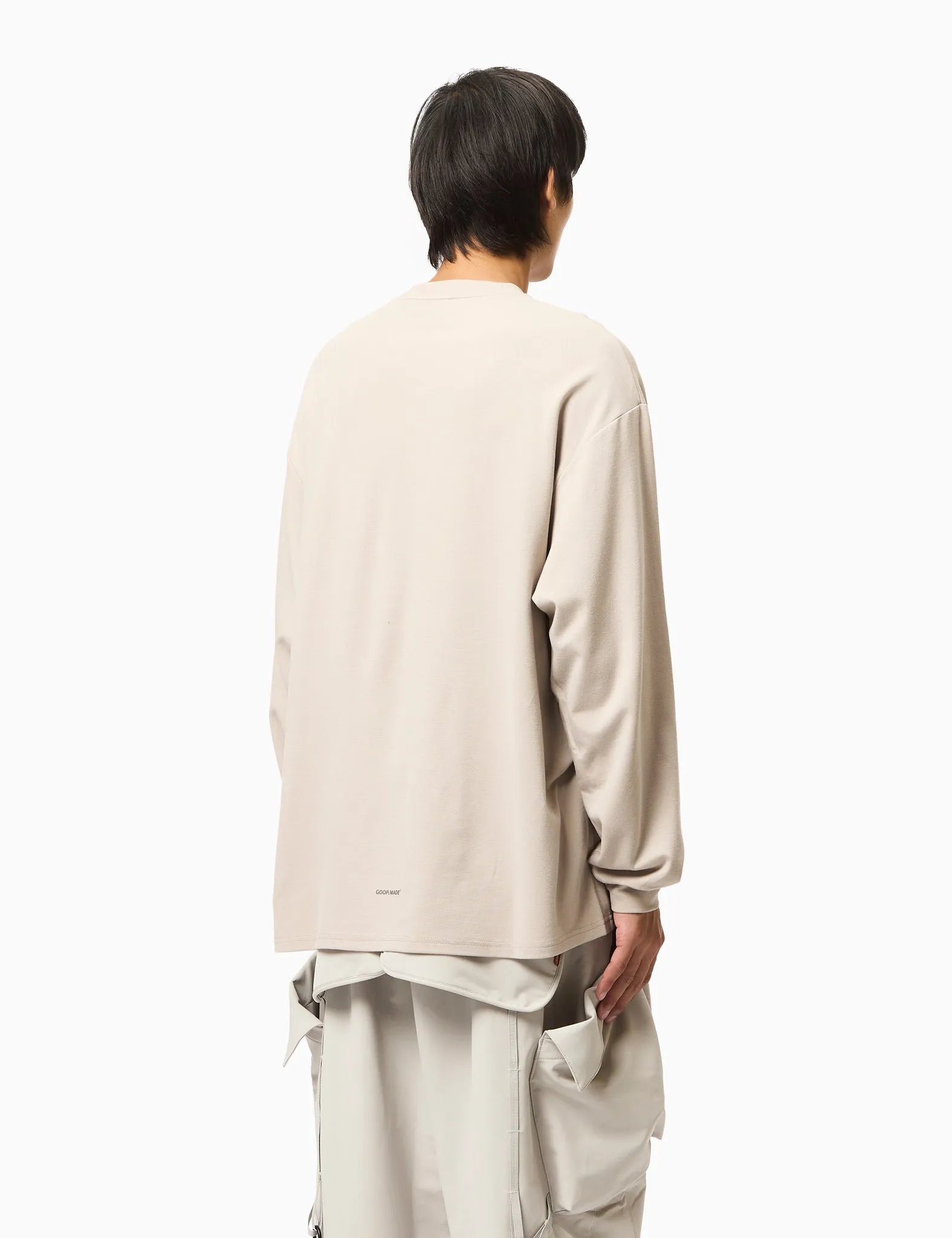 GOOPiMADE G_model-01 3D Long Sleeve Pocket T-Shirt - Beige