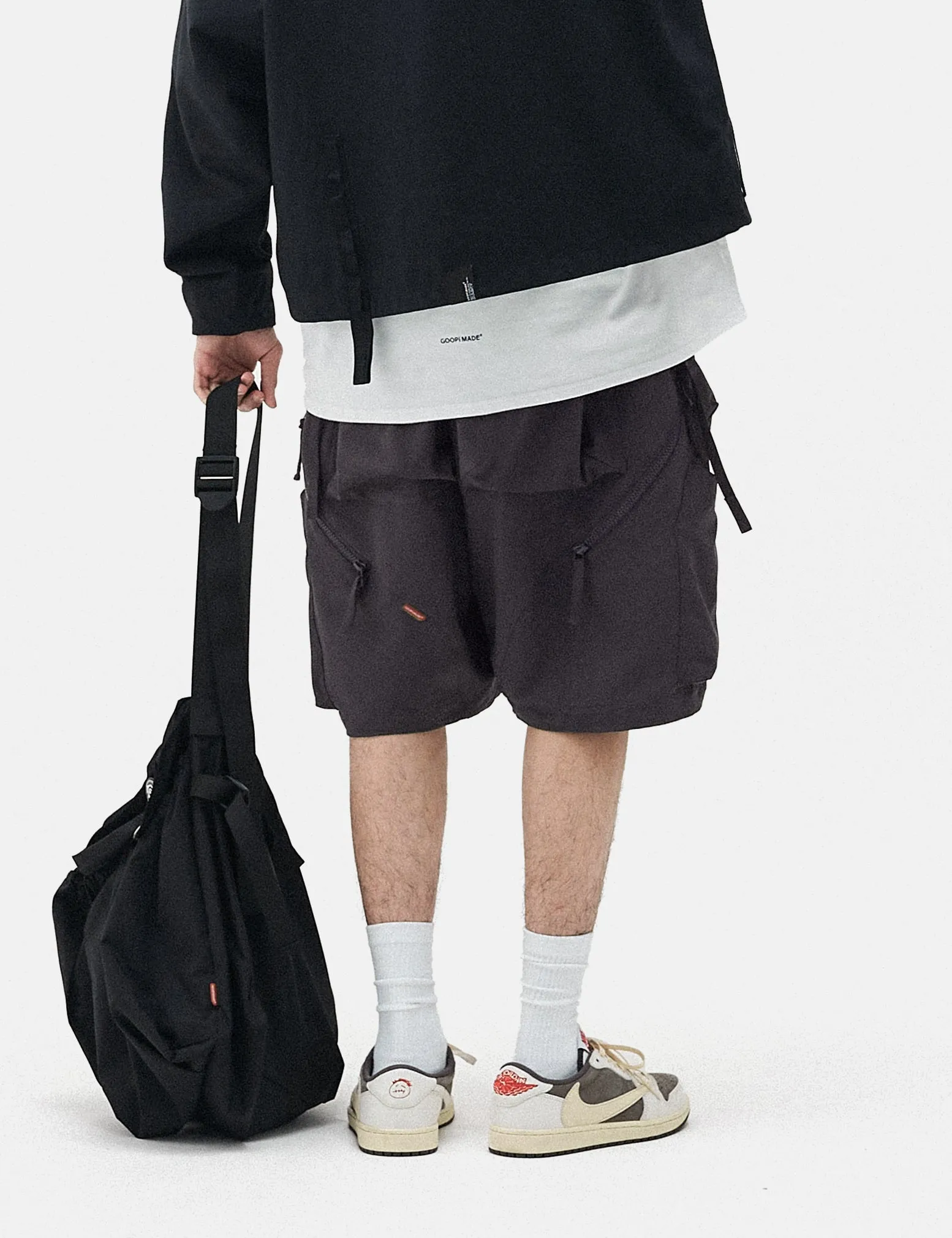 GOOPiMADE MWS-01 "Hydrodynamics" Utility Zip-Shorts - Iron Grey