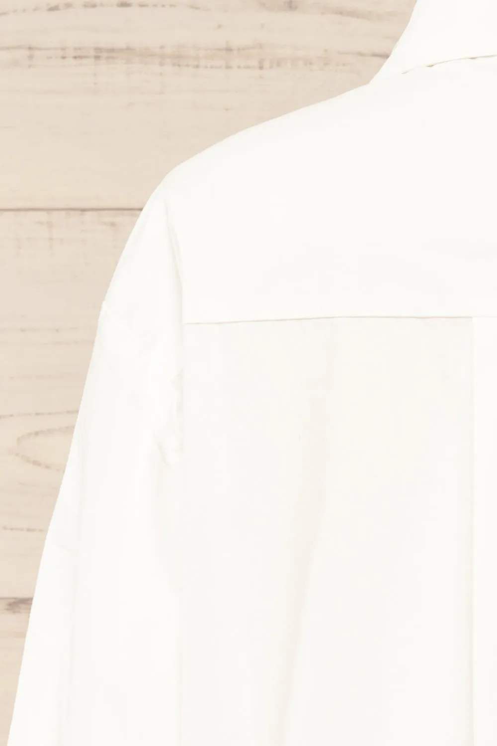 Gotham White | Cropped Shirt w/ Asymmetrical Pockets