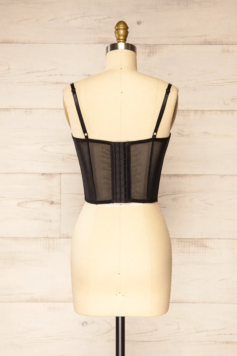 Gravelines | Black Lace Bustier Top